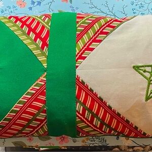 Festive Green and Red Holiday Pillow